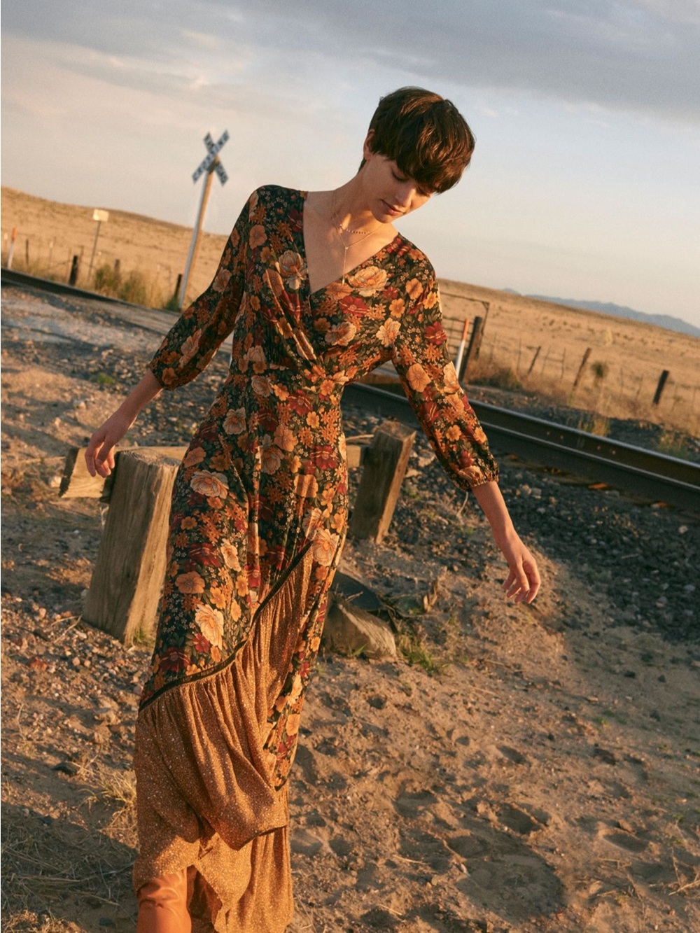 Farm Rio Madrid Wrap Maxi Dress Anthropologie Vintage Inspired Boho Hi Low Sz M
